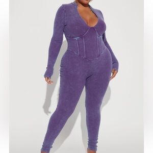 Fashion Nova - Dallas Ribbed Jumpsuit - Purple
